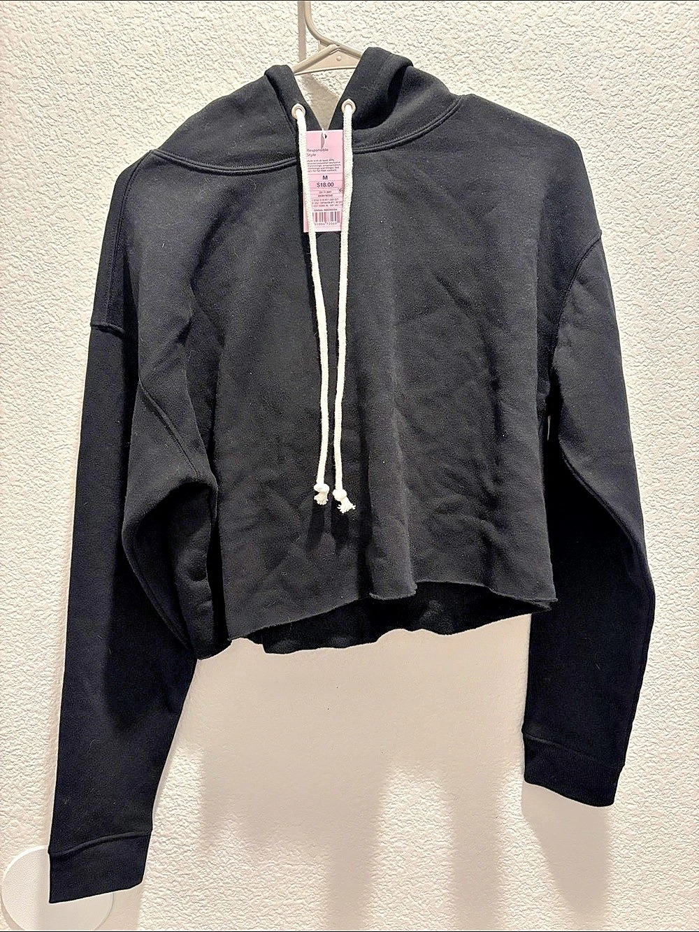 Wild Fable Women's Cropped Hoodie Black Size Medium